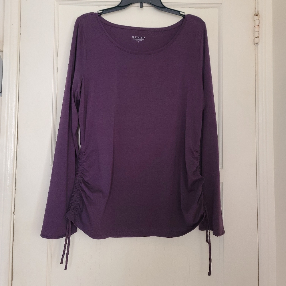 COPY - ATHLETA Encore Cinch Top - Deep  purple L